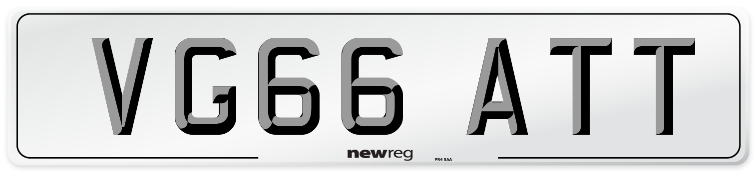 VG66 ATT Number Plate from New Reg